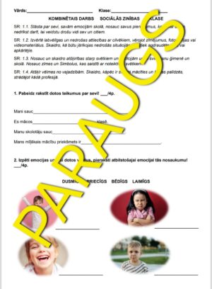 Kombinētais darbs sociālās zinības 1. klase gada noslēguma