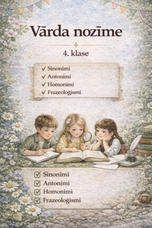 Vārda nozīme – sin., antonīmi, homonīmi, frazeoloģismi4. kl.