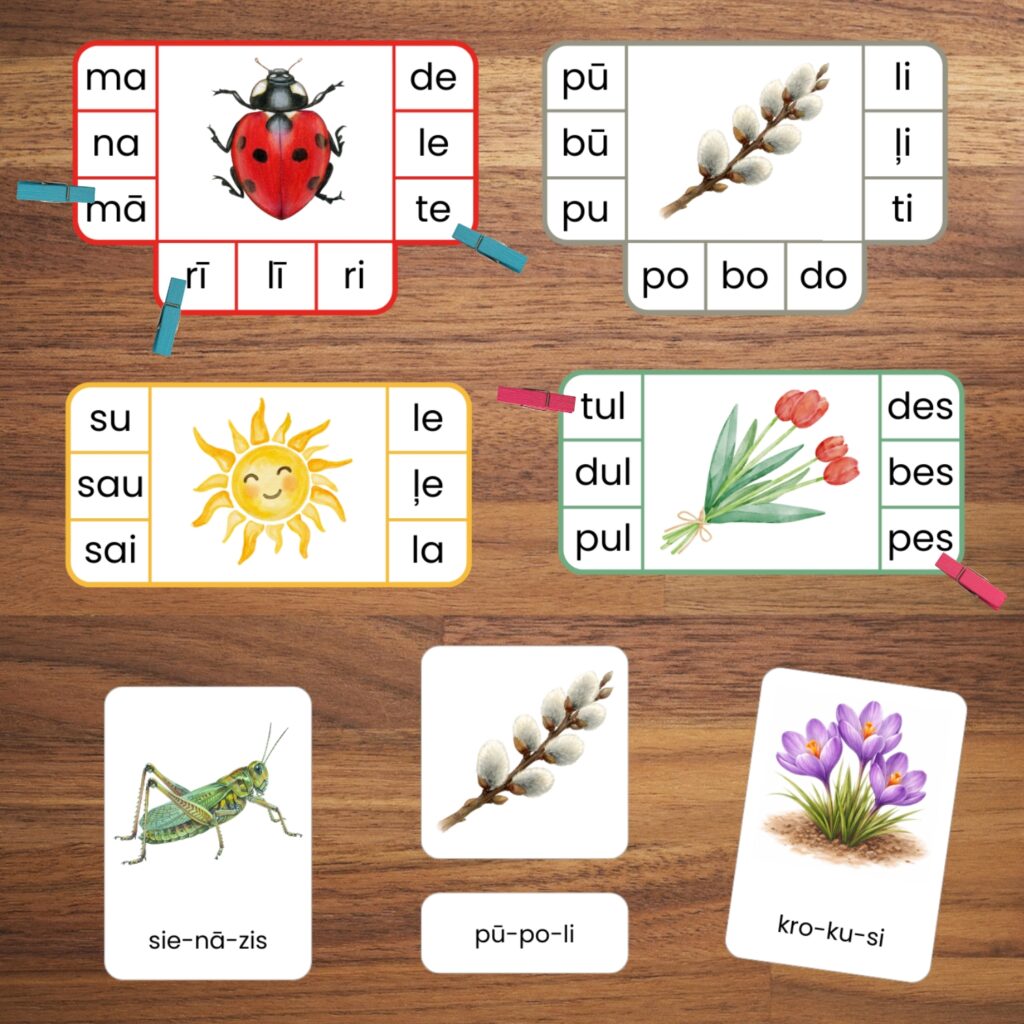 Zilbju kartītes – pavasaris – Mācību materiāli