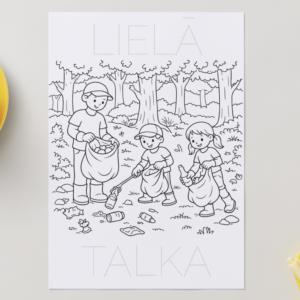 Lielā Talka – krāsojamās lapas bērniem 🌿🗑️