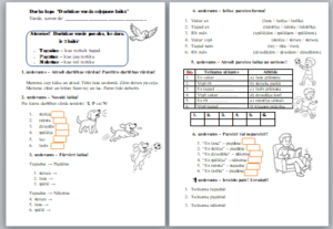 Darba lapa 2.kl. “Darbības vārda ceļojums laikā”