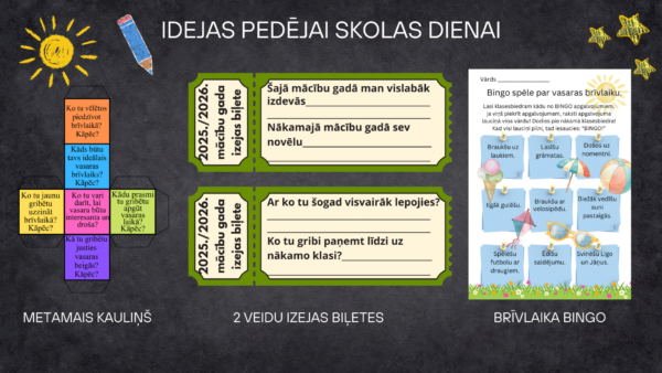 Idejas pēdējai skolas dienai Idejas pēdējai skolas dienai