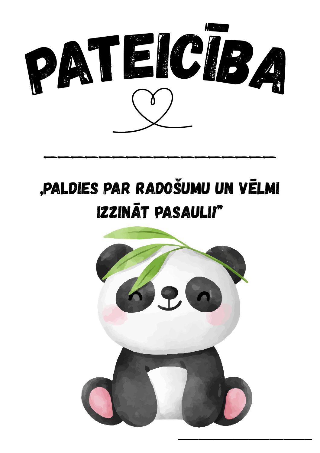 Pateicības. Panda.