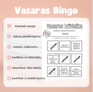 ☀️ Vasaras Bingo bērniem – izdrukājama aktivitāšu spēle