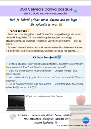 SOS ceļvedis Canva lietotnē