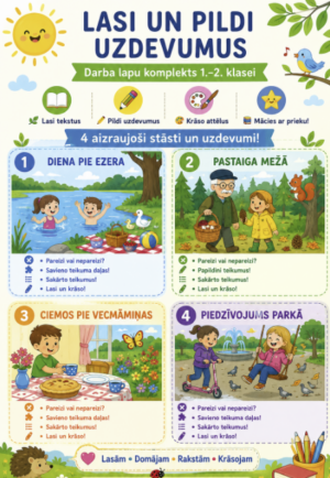 Lasi un pildi uzdevumus | Darba lapu komplekts 1.–2. klasei