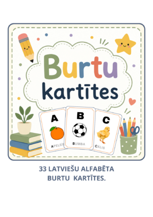 DRUKĀTO BURTU ALFABĒTA KARTĪTES, ATTĒLS, VĀRDS