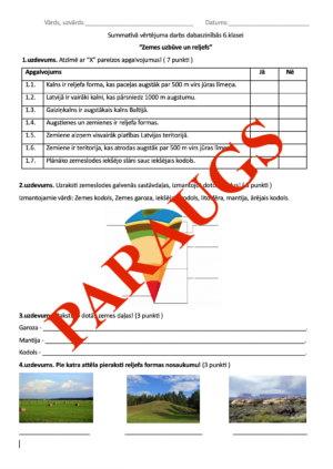 6.KLASE, DABASZINĪBAS – PD “Zemes uzbūve un reljefs”. 6.KLASE, DABASZINĪBAS – PD “Zemes uzbūve un reljefs”.