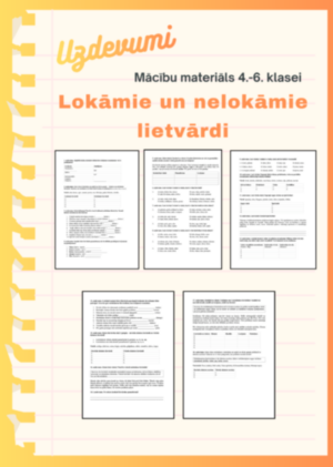 18 uzdevumi. Lokāmie un nelokāmie lietvārdi (4.-6.kl.)