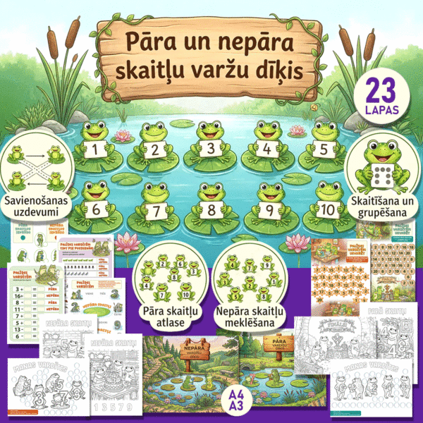 Pāra un nepāra skaitļu varžu dīķis Pāra un nepāra skaitļu varžu dīķis