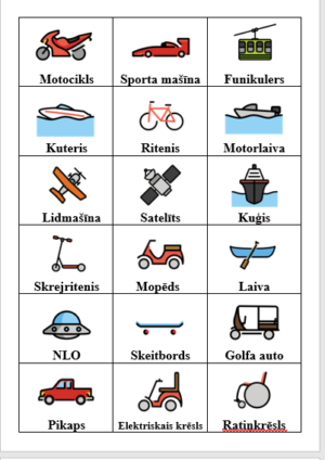 Kartīšu komplekts “Transports”