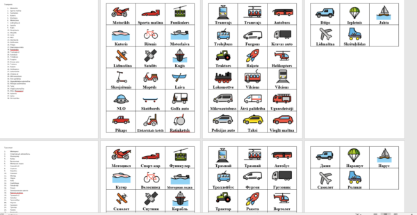 Kartīšu komplekts “Transports” Kartīšu komplekts “Transports”