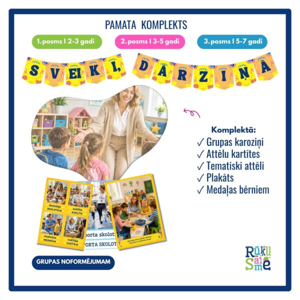Sveiki, dārziņā I Pamata komplekts bērniem 2-7 gadiem Sveiki, dārziņā I Pamata komplekts bērniem 2-7 gadiem