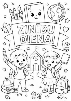 Zinību diena. Krāsojamās lapas.