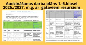 Audzināšanas darba plāns 1.–6. klasei 2026./2027. m.g.