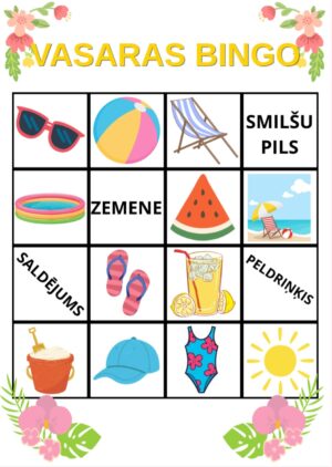 Vasaras bingo_ar vārdiem Vasaras bingo_ar vārdiem