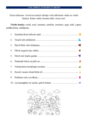 Lasi, izproti, papildini un krāso – vārda ievietošana Lasi, izproti, papildini un krāso – vārda ievietošana
