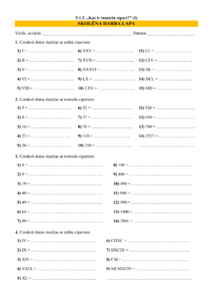 5.1.2. „Kas ir romiešu cipari?” (I) DL+ATB