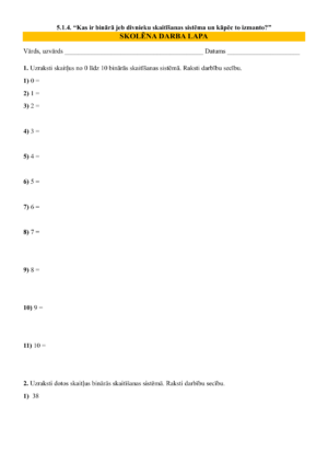 5.1.4.Kas ir binārā skaitīšanas sistēma? DL+ATB