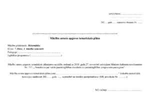 Tematiskais plāns matemātikā, 7. klase, 1. semestris