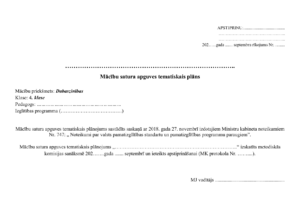 Tematiskais plāns dabaszinībās, 4. klase