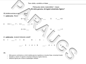 Pārbaudes darbs matemātikā 1.3. + SLA apraksti