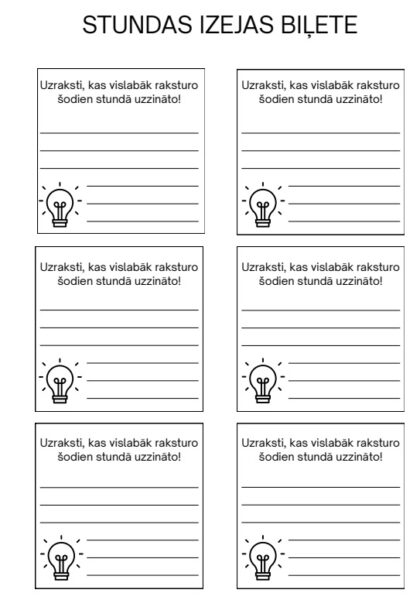 Stundas izejas biļetes Stundas izejas biļetes