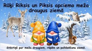 Rūķi Riksis un Piksis apciemo meža draugus ziemā