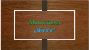 8.6. Kā skaidro un izpilda darbības ar izteiksmēm?Monomi