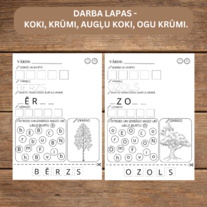 DARBA LAPAS – KOKI, KRŪMI, AUGĻU KOKI, OGU KRŪMI.