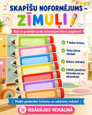 Skapīšu noformējums – Zīmuļi | marķējums Skapīšu noformējums – Zīmuļi | marķējums