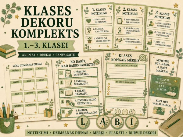 Klases dekoru komplekts 1.–3. klasei; Klases dekoru komplekts 1.–3. klasei;