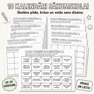 10 tematisko kalendāru komplekts sākumskolai 10 tematisko kalendāru komplekts sākumskolai