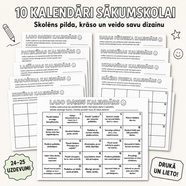 10 tematisko kalendāru komplekts sākumskolai 10 tematisko kalendāru komplekts sākumskolai
