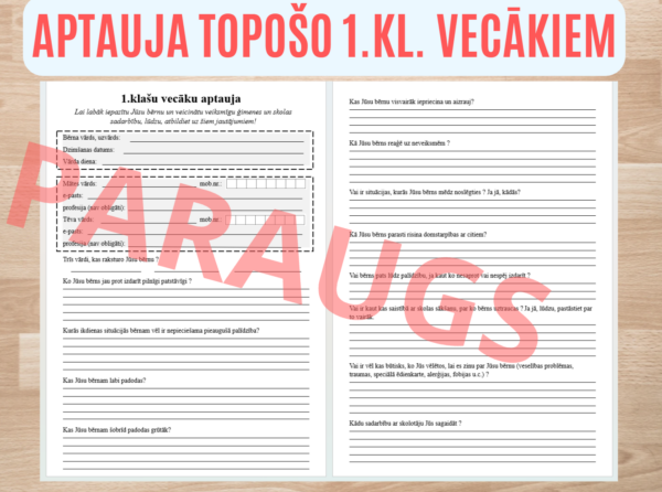 Aptauja topošo 1.kl. vecākiem Aptauja topošo 1.kl. vecākiem