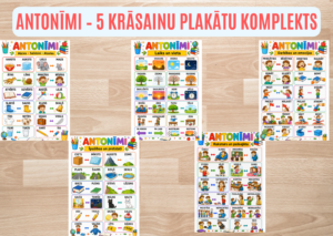 ANTONĪMI – 5 krāsainu plakātu komplekts