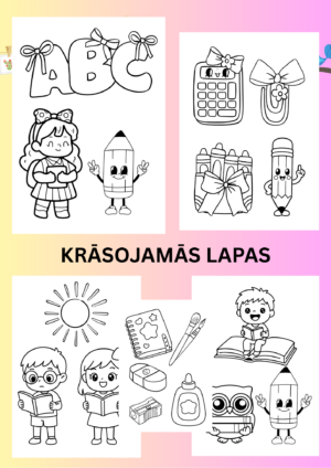 Tematiskais krāsojamo lapu komplekts “ES EJU SKOLĀ!”