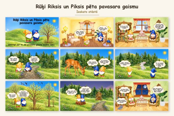 Rūķi Riksis un Piksis pēta pavasara gaismu Rūķi Riksis un Piksis pēta pavasara gaismu