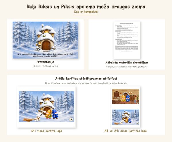 Rūķi Riksis un Piksis apciemo meža draugus ziemā Rūķi Riksis un Piksis apciemo meža draugus ziemā
