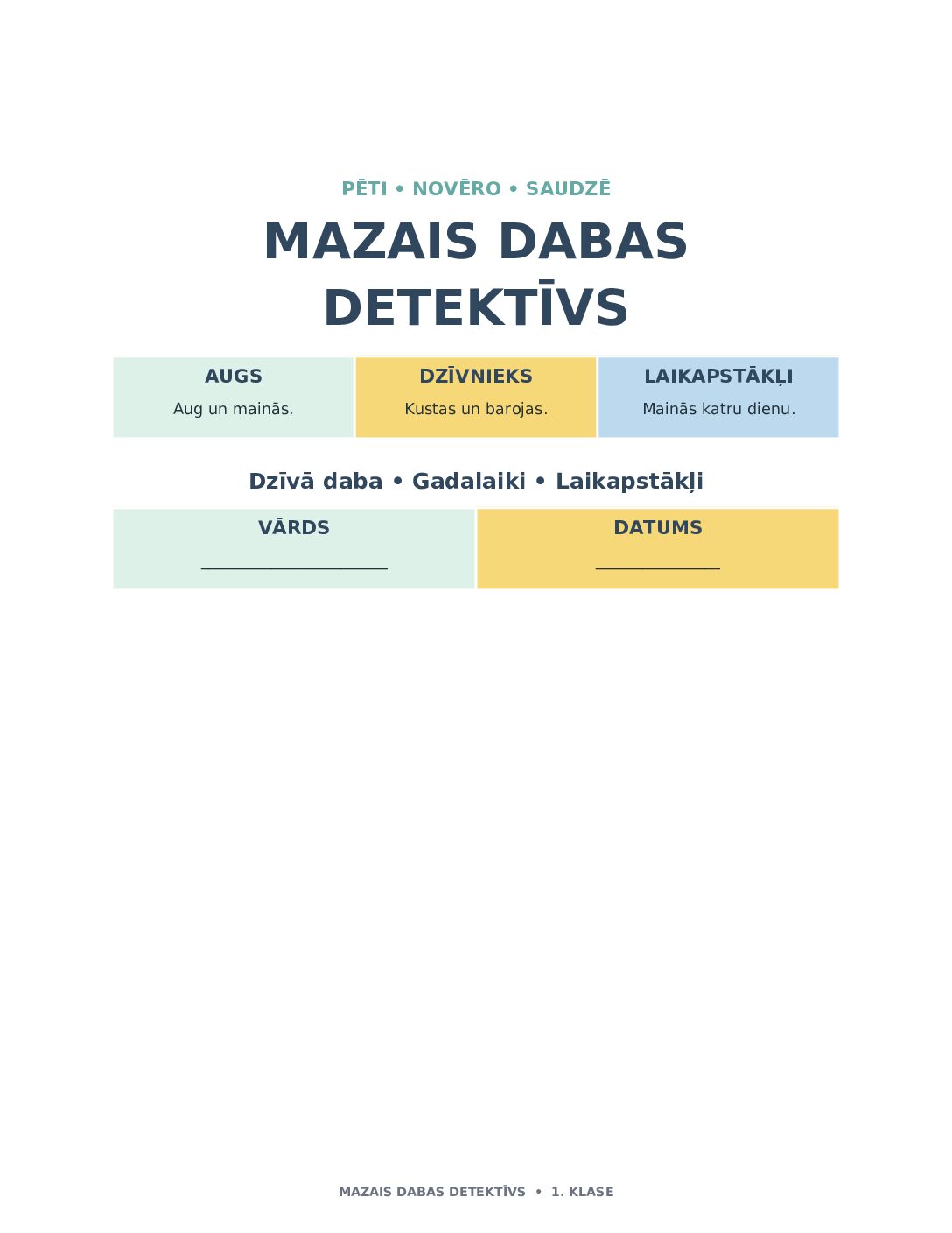Mazais dabas detektīvs.