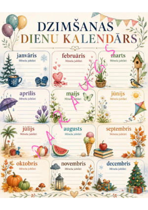 DZIMŠANAS DIENU KALENDĀRS