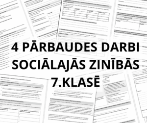 Pārbaudes darbu komplekts gadam, 4gab (7.klase, soc.zinības)