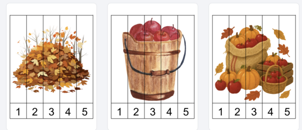 Rudens ciparu puzle (1-5) Rudens ciparu puzle (1-5)