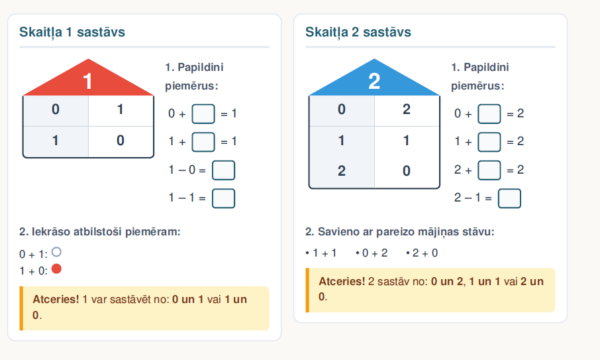 Mācību materiāls: Skaitļu sastāvs (1–10) Mācību materiāls: Skaitļu sastāvs (1–10)
