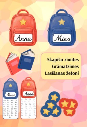 Vārdu zīmītes “Mugursoma” komplekts
