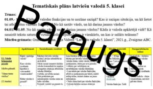 Tematiskais plāns latviešu valodā 5.kl.