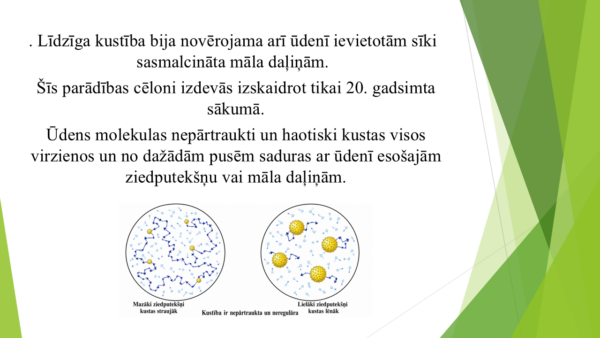 9.1.1. Vielas uzbūve un daļiņu siltumkustība (prezentācija) 9.1.1. Vielas uzbūve un daļiņu siltumkustība (prezentācija)
