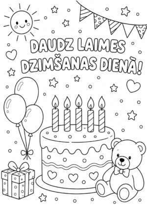 Dzimšanas dienas krāsojamās lapas