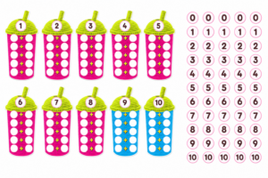 Matemātikas materiāls „Saskaitīšanas glāzītes 1–10“