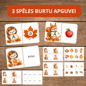 3 SPĒLES BURTU UN VĀRDU APGUVEI.